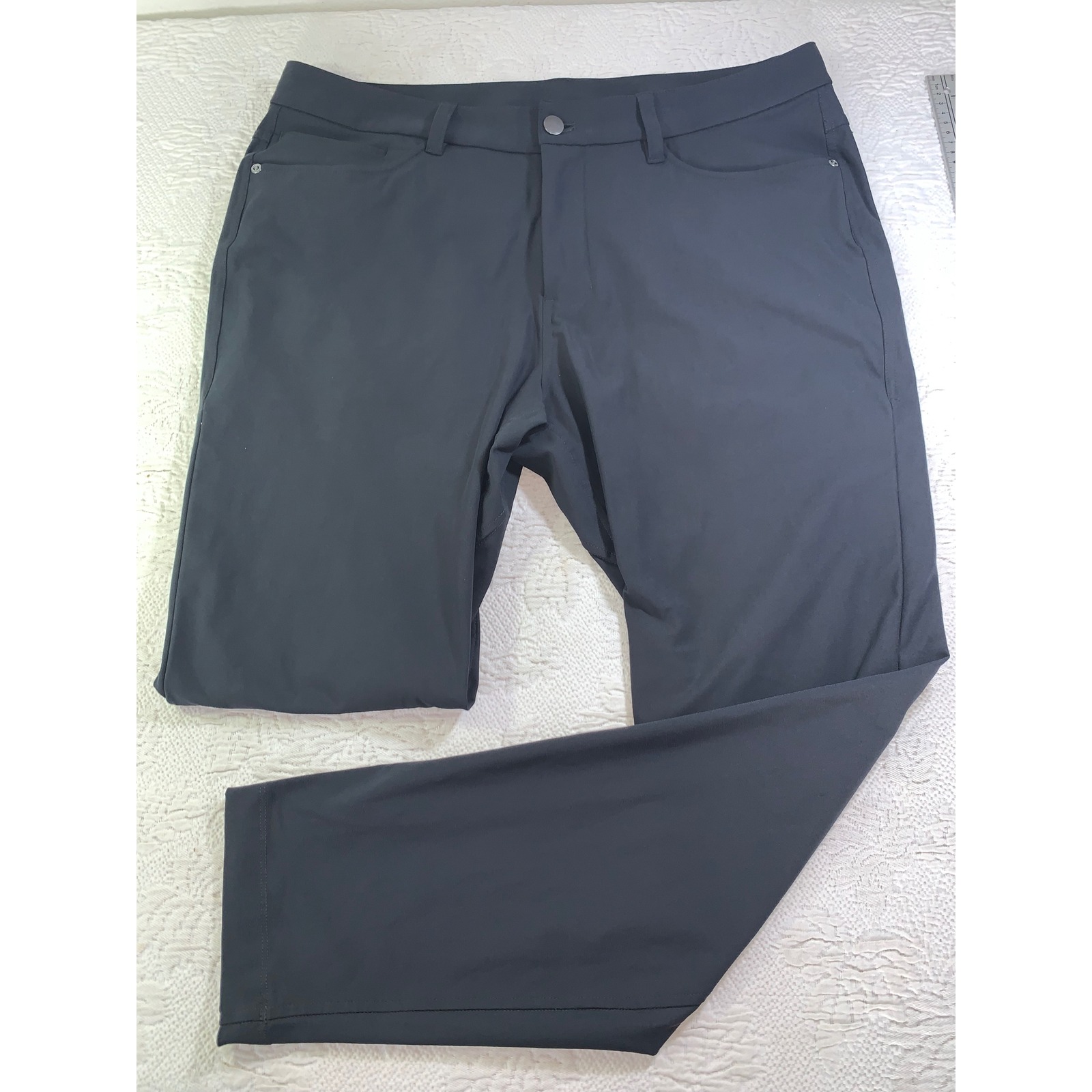 Lululemon Abc Warpstream Skinny Fit Pants Mens 37x30 Charcoal Gray 5-Pocket